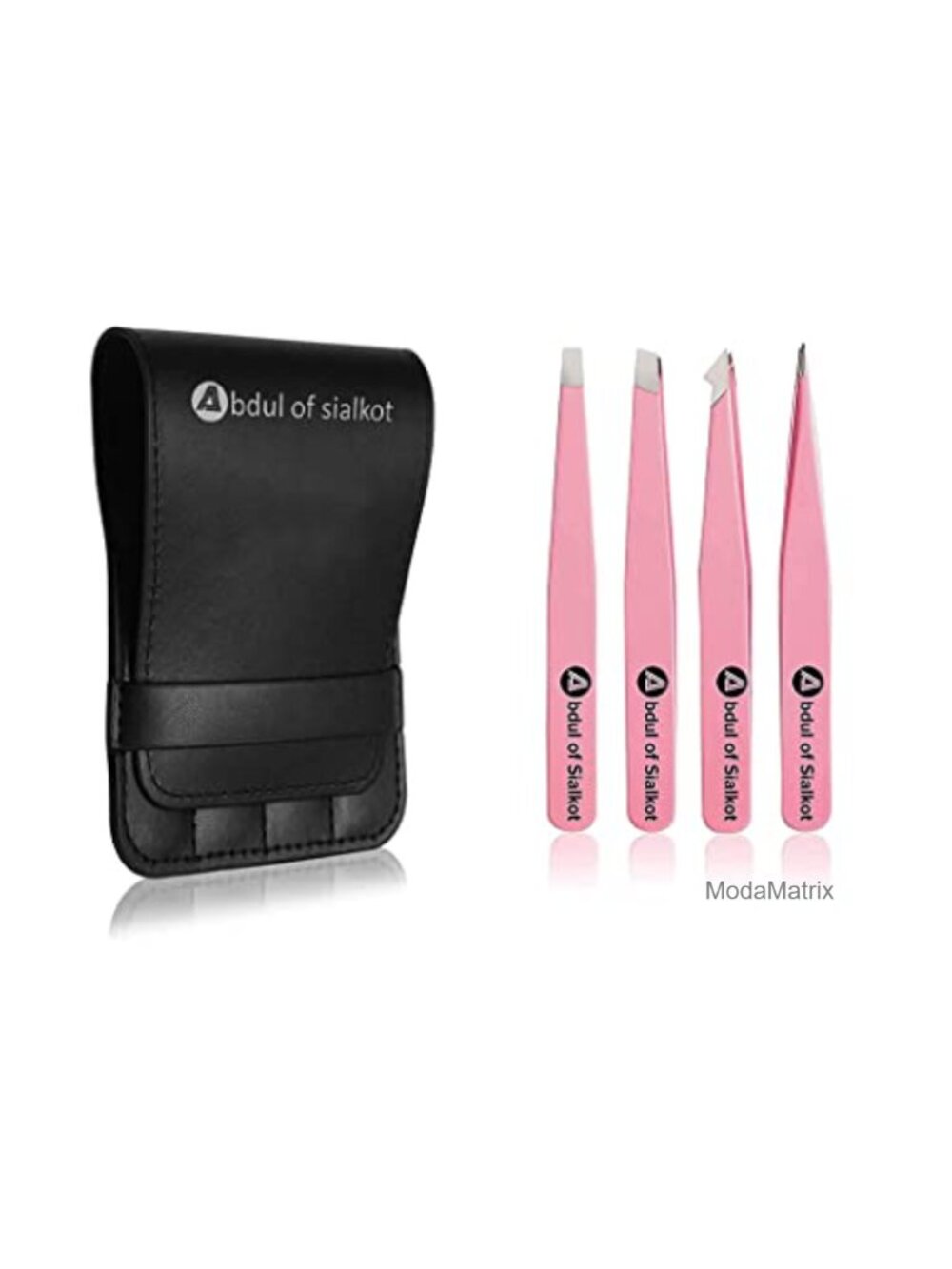 4 Piece Precision Tweezer Set Slant Pointed Stainless Steel
